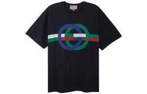 Футболка Gucci с круглым вырезом и принтом, черный