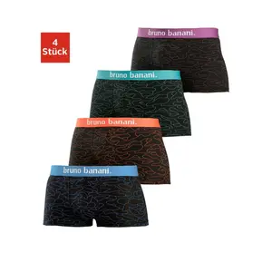 Боксеры Bruno Banani (4 шт.) с контрастным тканым поясом, цвет Schwarz-Bedruckt