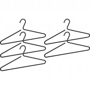 WENKO Вешалки для одежды «Люкс», (комплект, 5 шт), алюминий, сатин, 42 см, черный