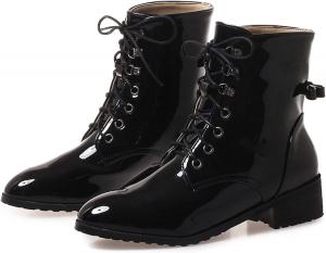 Женские армейские ботинки Gicoiz с кружевами и броги до щиколотки, Black 2