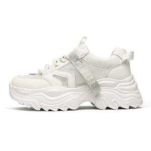 Кроссовки женские толстые низкие Qiaonai, бежевый