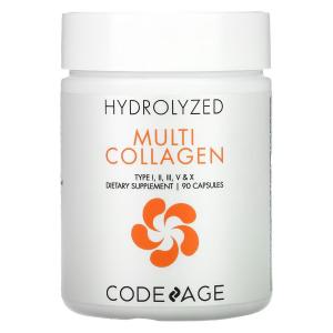 Codeage Hydrolyzed Multi Collagen Type I II III V X, 90 капсул