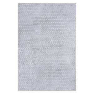 Ковер Nia Tile из искусственного меха кролика, пригодный для машинной стирки Nuloom, серебряный, 77x244 см