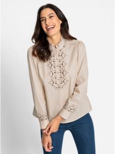 WITT WEIDEN Хлопковая блузка с узором цвета слоновой кости