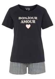 Короткий пижамный комплект VIVANCE Dreams, Black