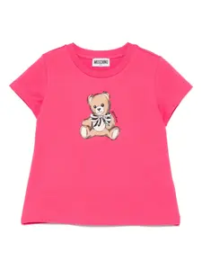 Футболка с принтом тедди Moschino Kids, розовый