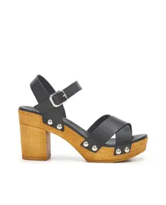 Женские сандалии с застежкой-пряжкой и заклепками Lois, черный