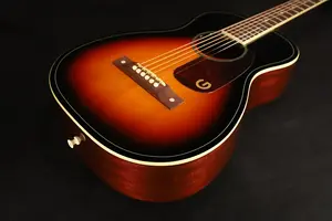 Gretsch Jim Dandy Parlor LTD, сплошная дека, гриф из ореха, окраска Heritage Burst 417