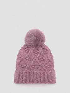 Детская шапочка с рельефным узором Mango, Dark Red