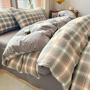 LUOLAI HOME Комплект постельного белья 1,5M, 4 предмета: простыня на резинке для матраса 200x230 см, простыня, 2 наволочки