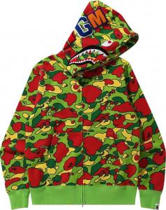 Худи BAPE Sta Camo Shark Zip Hoodie 'Multi', разноцветный