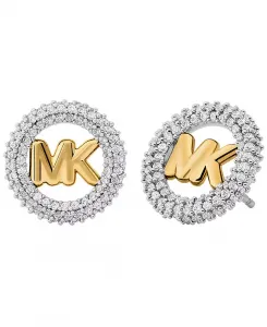 Маленькие серьги-гвоздики с логотипом в виде паве Michael Kors, gold