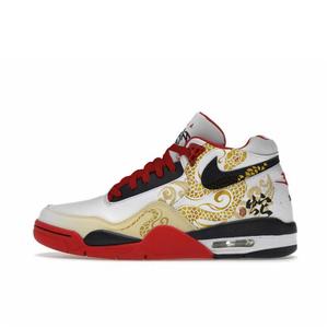 Nike Наследие полета противоскользящие амортизирующие баскетбольные кроссовки мид-топ винтажные унисекс красный белый