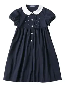 Платье с воротником Питер Пэн и вышивкой Familiar, синий