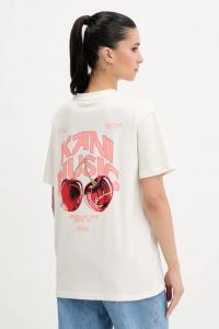 Хлопковая футболка Karl Kani, бежевый