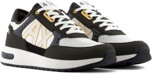 Мужские кроссовки Armani Exchange Dusseldorf с объемной подошвой для бега, белый/черный