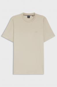 Футболка Boss Cotton-Jersey With Logo Detail, светло-бежевый
