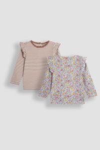 Топы с цветочным и полосатым узором, 2 шт в упаковке Jojo Maman Bébé, желтый