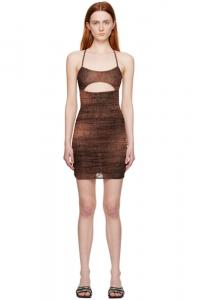 Коричневое мини-платье с пишущей машинкой MISBHV