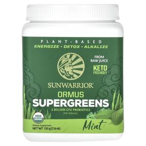 Добавка Sunwarrior Ormus Supergreens с мятой, 225 г