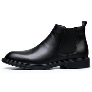 KACHILANG Мужские короткие челси ботинки черные [с флисовой подкладкой], цвет Black Fleece-Lined