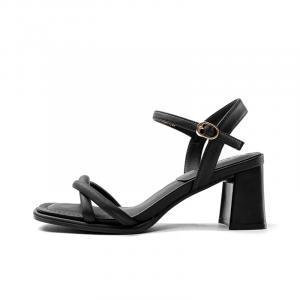 ZHR Женские сандалии на одной застежке черные, цвет Black