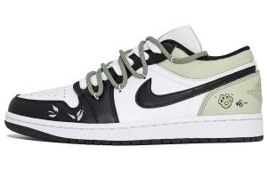 Jordan Air 1 устойчивые к истиранию низкие баскетбольные кроссовки Unisex Black Green White