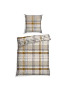 Комплект постельного белья Arno из фланели натурального серого цвета Schiesser, 155 x 220 см