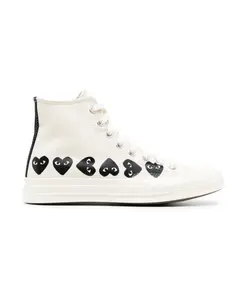 Высокие кеды с принтом в виде сердечек из парусины Comme Des Garã§Ons Play, белый
