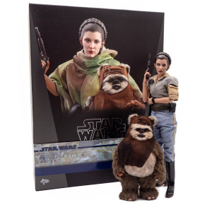 Набор коллекционных фигурок Hot Toys Star Wars: Return of the Jedi, Princess Leia and Wicket MMS551, 27 см/15,5 см