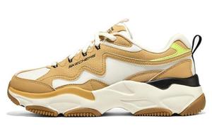 Кроссовки женские толстые низкие коричневые/белые Skechers