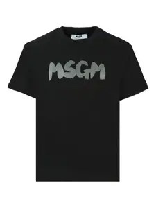 Футболка с логотипом MSGM Kids, черный