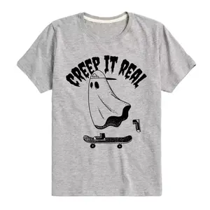 Футболка для мальчиков 8-20 лет "Creep it real" с принтом Licensed Character, серый