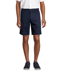 Мужские немнущиеся шорты-чинос с комфортной посадкой на талии, длина 9", без стрелок Lands' End, коричневый/бежевый