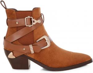 Ботинки London Rag Raveta Microfiber Buckle Strap Western Boots, Tan