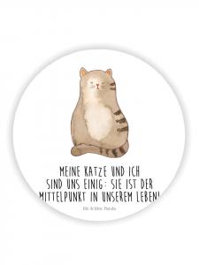 Mr. & Mrs. Panda Магнит на холодильник с изображением сидящего кота и надписью белого цвета