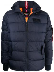 Alpha Industries пуховик с логотипом, черный