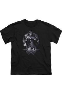 Футболка с коротким рукавом для подростков "Бэтмен против Супермена: Дождливая ночь" Gildan, черный
