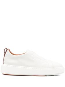 Кожаные кроссовки без застежек Santoni, серый