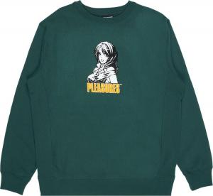 Толстовка Pleasures Heroine Premium Crewneck 'Alpine Green', зеленый