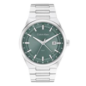 Calvin Klein Мужские часы кварцевый механизм стальной браслет зеленый циферблат