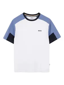 Комплект из топа и шортов в стиле колор-блок Boss Kidswear, белый