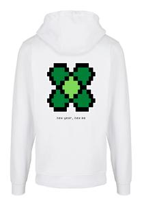 Пуловер F4NT4STIC Basic Hoodie Silvester Happy New Year Pixel Kleeblatt, белый