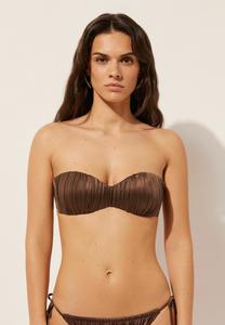 Топ бикини Calzedonia SHINY SATIN, Brown/Brown
