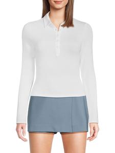 Рубашка-поло Lea с длинным рукавом rag & bone, белый