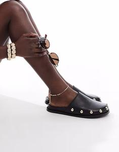 мюли Schuh Teale из черной кожи