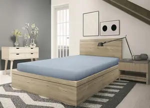 Простыня SETEX "тонкая фланелевая простыня GOTS", изготовленная из сертифицированного органического хлопка 180х200 см, 1 шт., светло-синий