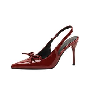 Женские туфли на высоком каблуке BIGTREE, Burgundy 7Cm