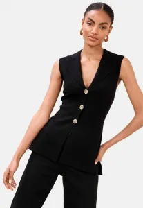 Жилет без рукавов с v-образным вырезом и стандартным кроем Lipsy, Black