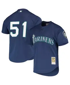 Мужская бейсбольная майка для тренировок Ichiro Suzuki Royal Seattle Mariners из коллекции Cooperstown с сетчатыми вставками Mitchell & Ness